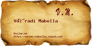 Váradi Mabella névjegykártya
